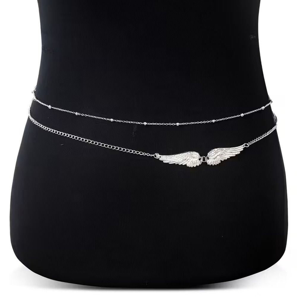 Body Jewelry For You - سلسلة خصر أنيقة بتصميم أجنحة مزدوجة