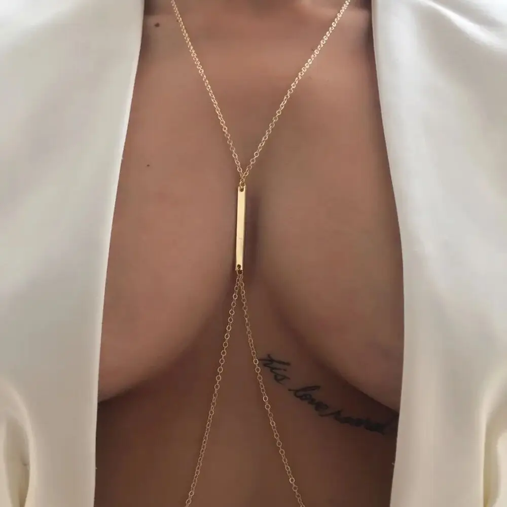 Body Jewelry Retainers - سلسلة الصدر المعدنية المثيرة للنساء ،
