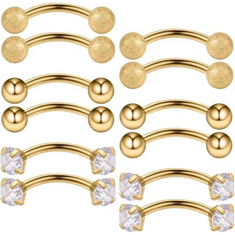 Body Jewelry Surgical Steel - 6 أزواج من مجوهرات الثقب 16G،