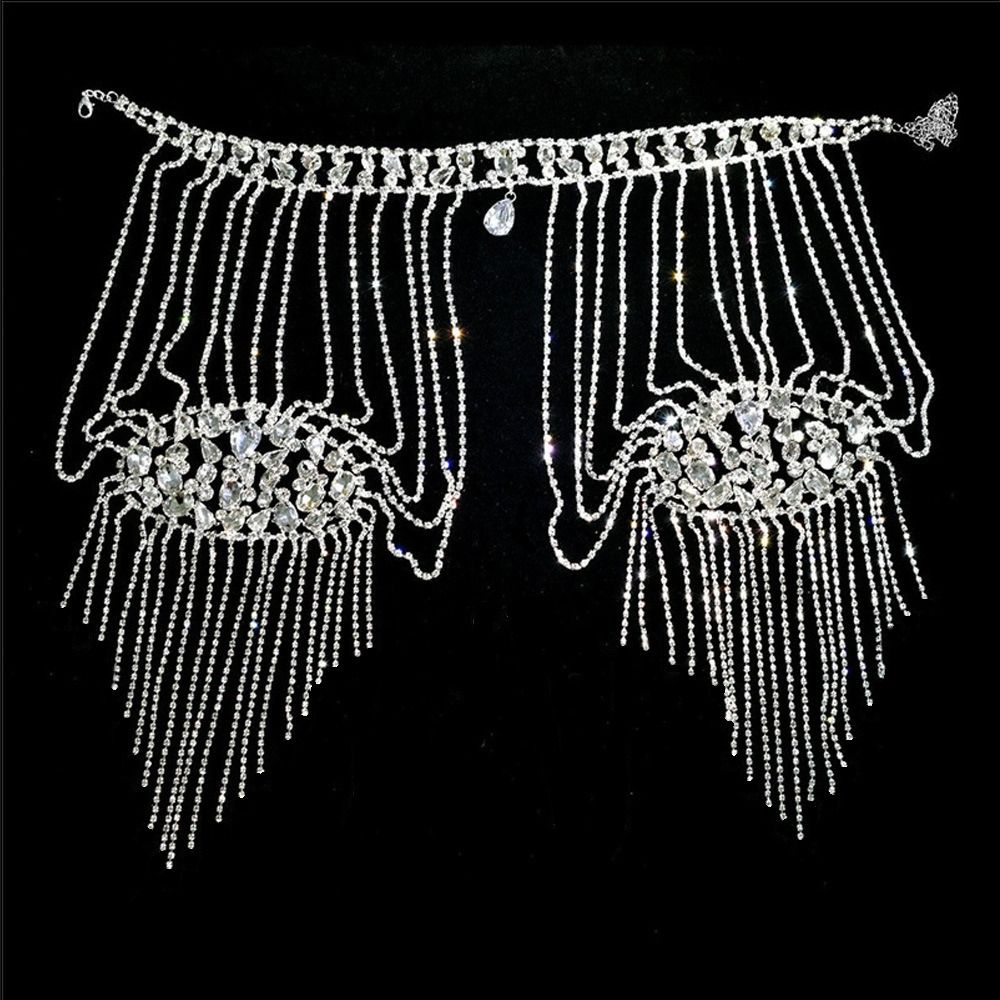 Body Jewelry Necklace - قلادة كتف فاخرة التصميم مزينة بأحجار