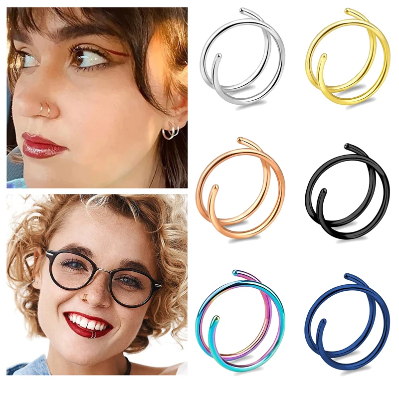 6 قطع/مجموعة، حلقات أنف من الف - مراجعة Body Jewelry Surgical Steel وسعره