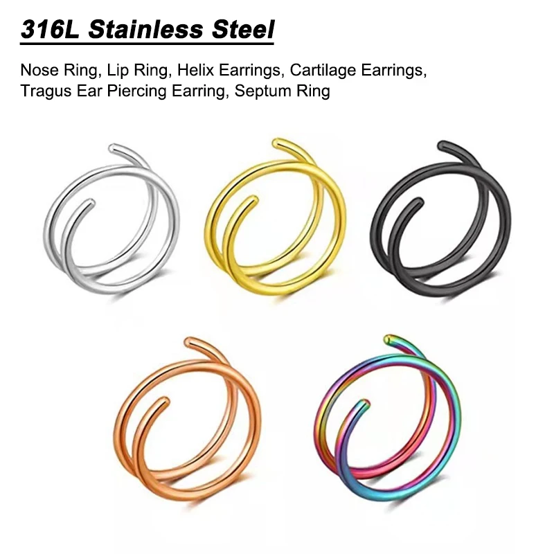 6 قطع/مجموعة، حلقات أنف من الف - مراجعة Body Jewelry Surgical Steel وسعره