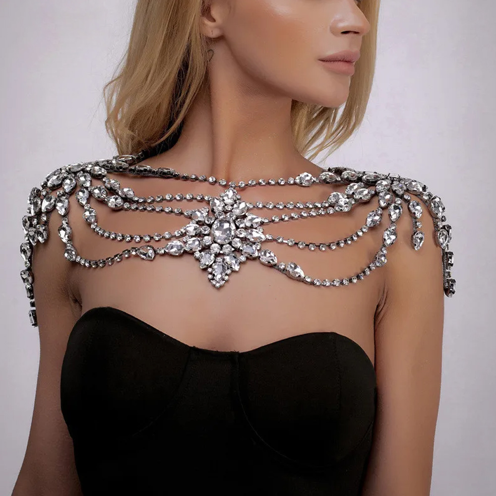 قلادة سلسلة كتف زفاف كريستال ب - مراجعة Body Jewelry Retainers وسعره