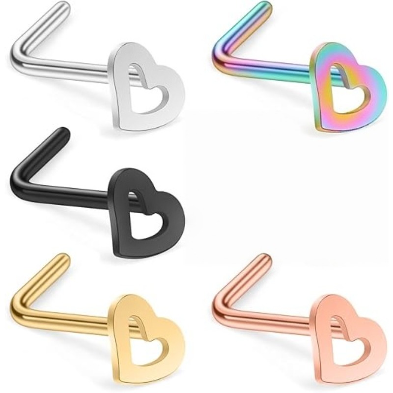 5 قطع، حلقات ترصيع الأنف على ش - مراجعة Body Jewelry Surgical Steel وسعره