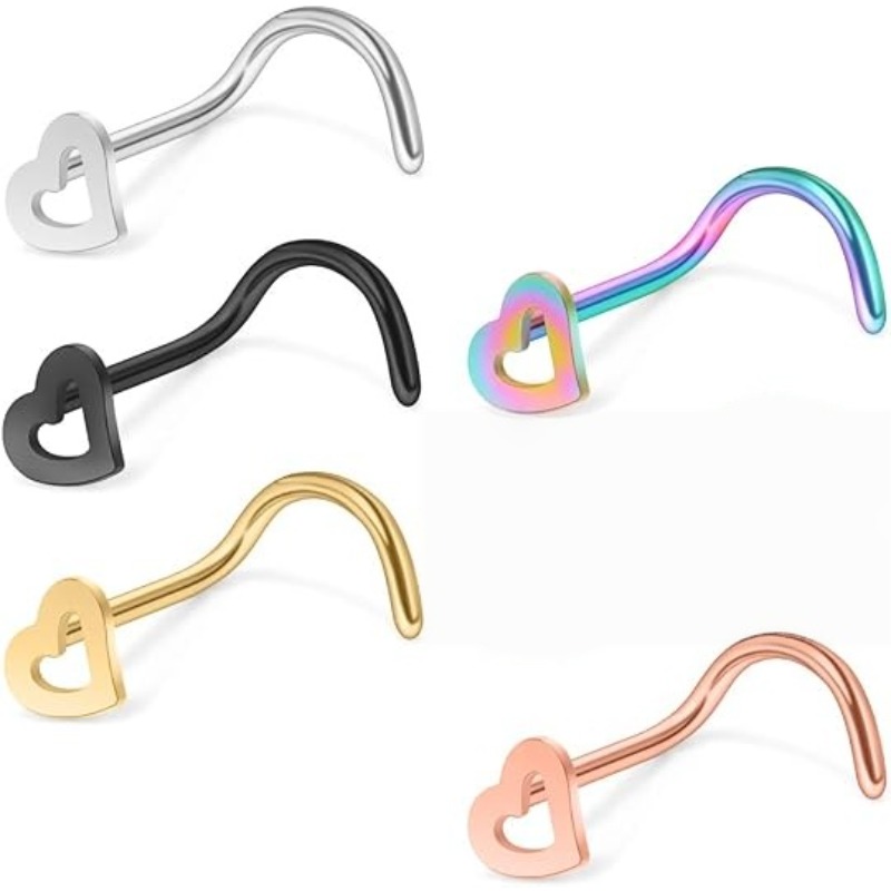 5 قطع، حلقات ترصيع الأنف على ش - مراجعة Body Jewelry Surgical Steel وسعره